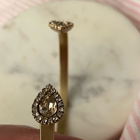 Loren Hope Light Pink Crystal Iridescent Sarra Cuff Bracelet in Gold - Picture 3 of 4